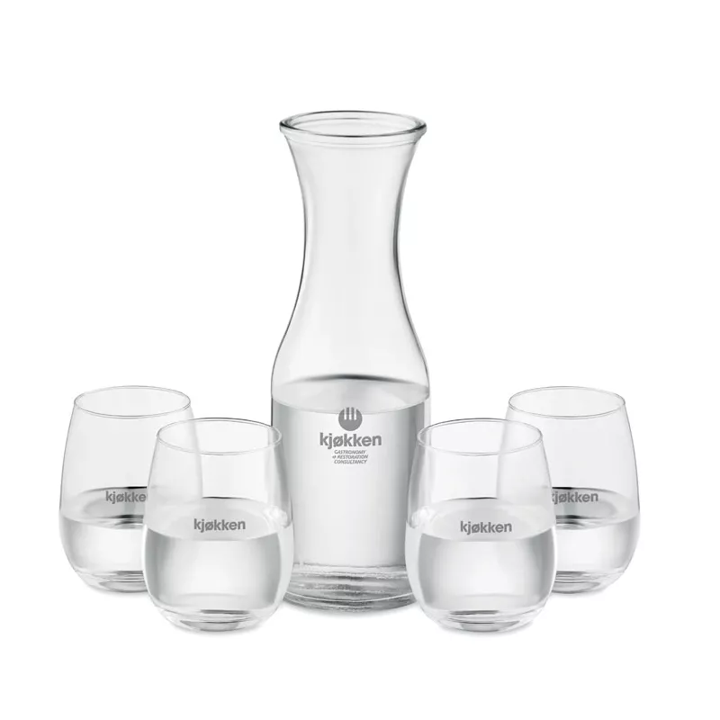 Zestaw karafka 1000 ml i 4 szklanki 420 ml PICCADILLY - Przezroczysty (MO6656-22)