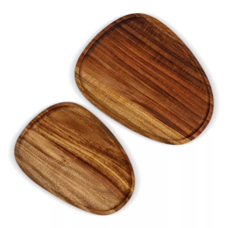 2-pak drewnianych tacek InSideOut o organicznym kształcie - drewniany (LT57206-N0093)