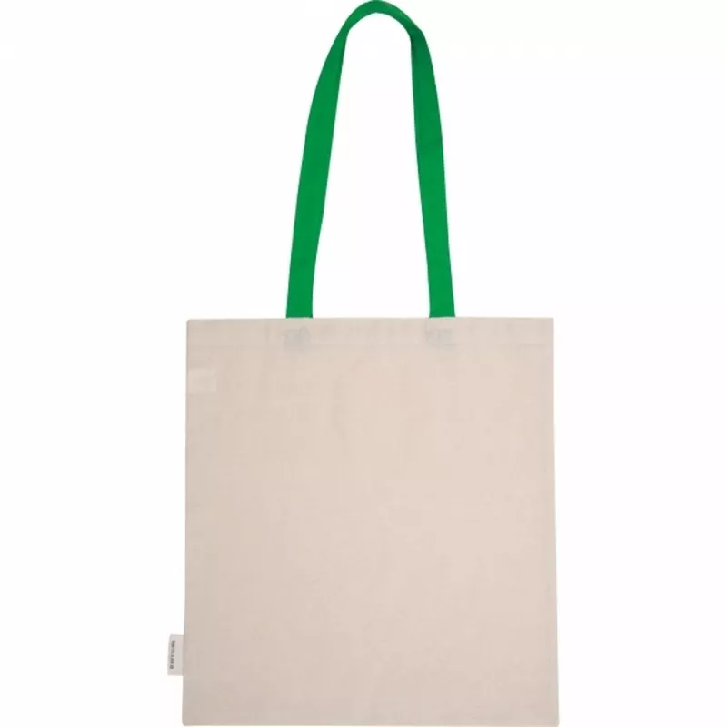 Torba bawełniana z długimi uszami, z recyklingu 140g/m2 CAMBRIDGE - zielony (545409)