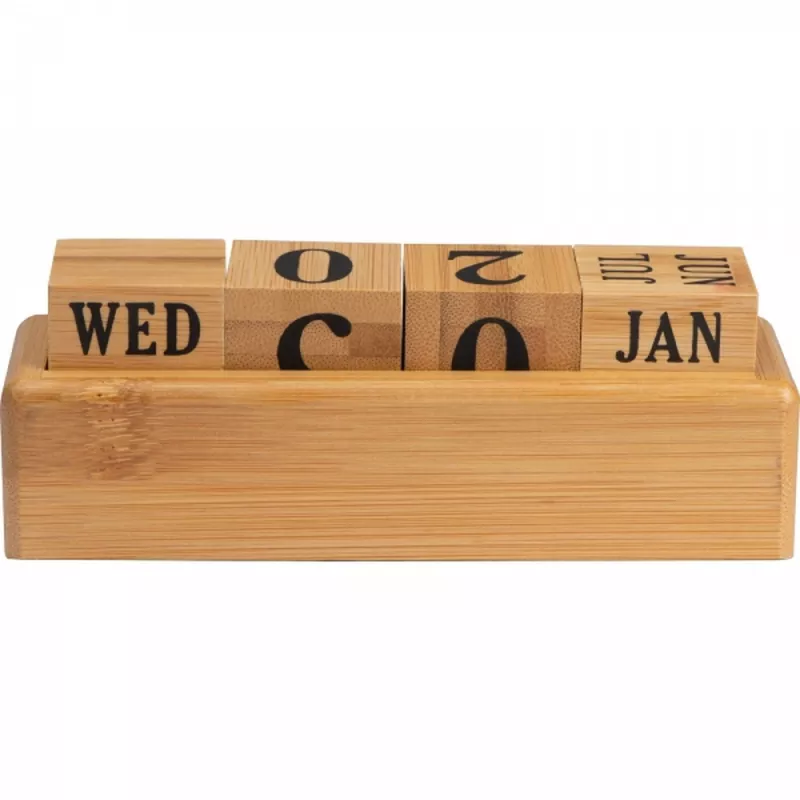 Kalendarz wieczny bambusowy ANNABELLE - beżowy (2226313)