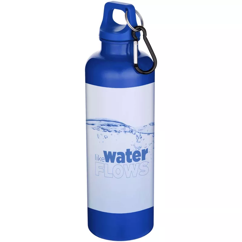 Oregon butelka na wodę o pojemności 750 ml z w jednolitym kolorze z karabińczykiem, wykonana z tworzyw sztucznych pochodzących z recyklingu z certyfikatem RCS   - Błękit królewski (10087853)