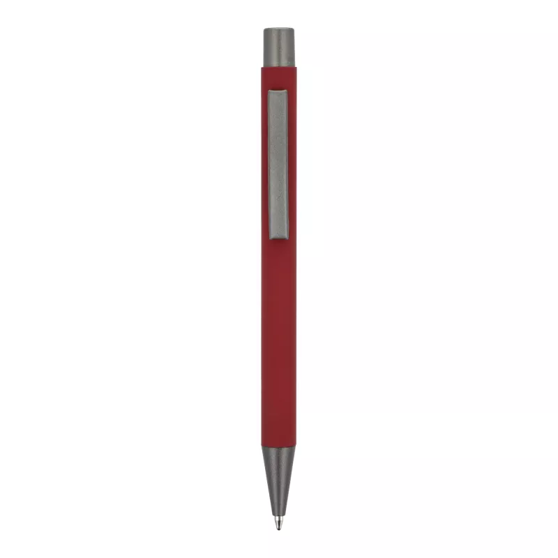 Aluminiowy długopis z eleganckim wykończeniem soft touch New York - bordowy (LT87767-N0019)