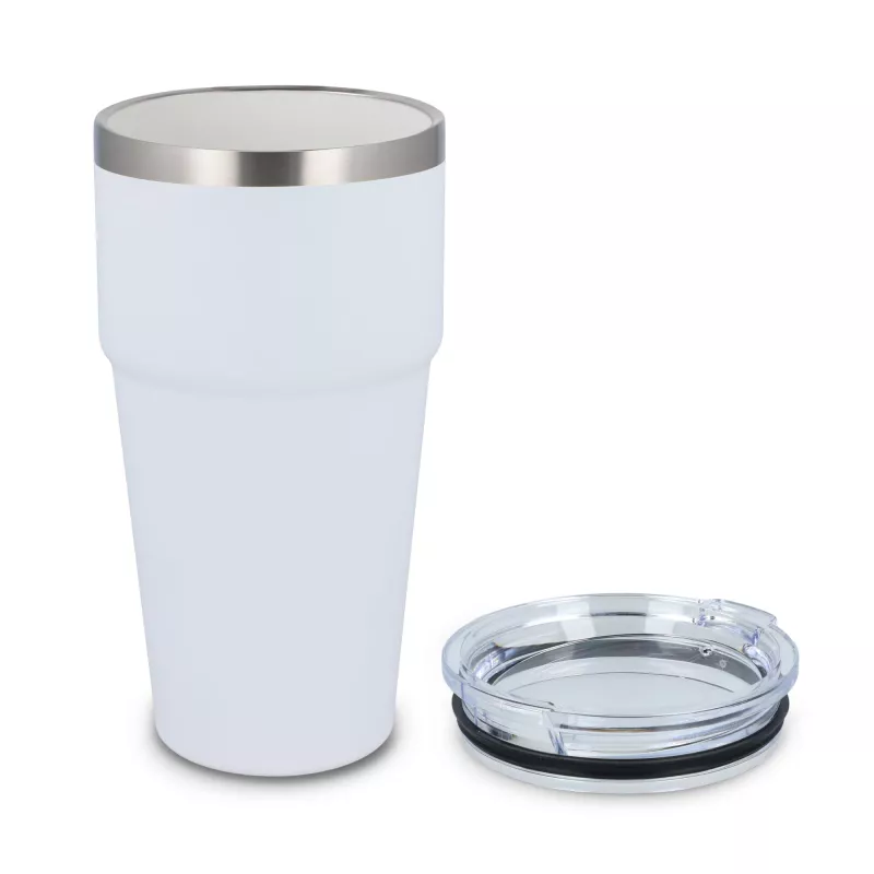 T-ceramiczny kubek do samochodu o miękkim dotyku 500ml - biały (LT98729-N0001)