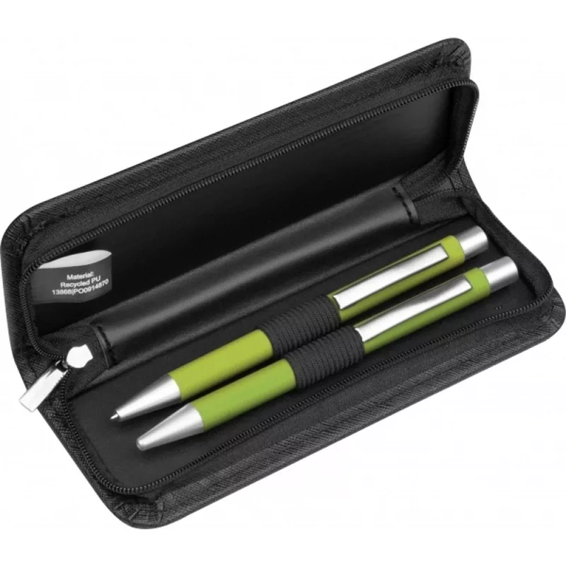 Zestaw piśmienny długopis i ołówek automatyczny soft touch UPPSALA - jasnozielony (441029)