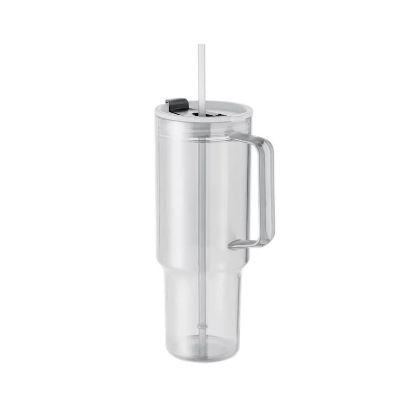 Kubek z RPET ze słomką 1200 ml MUGORA - Przezroczysty (MO2964-22)