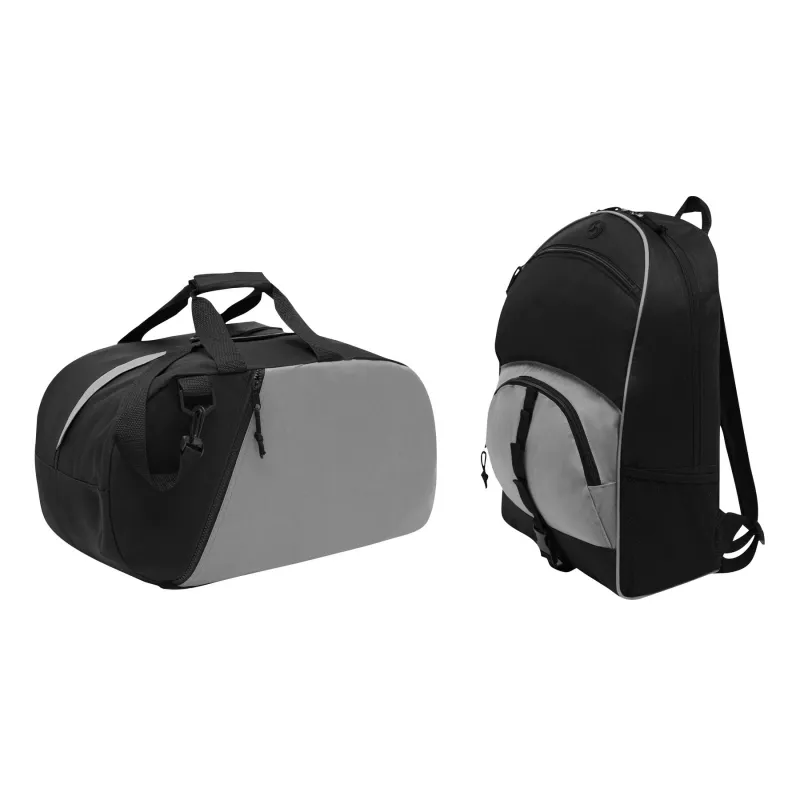 Mała torba sportowa - czarny, szary (56-0805101)