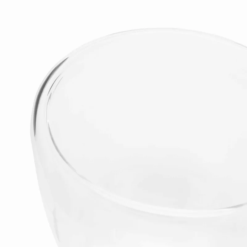 Dwuścienna szklanka z pokrywą z bambusa. Przezroczysta, odporna na temperaturę, o pojemności ok. 250 ml - transparentny (56-0304450)