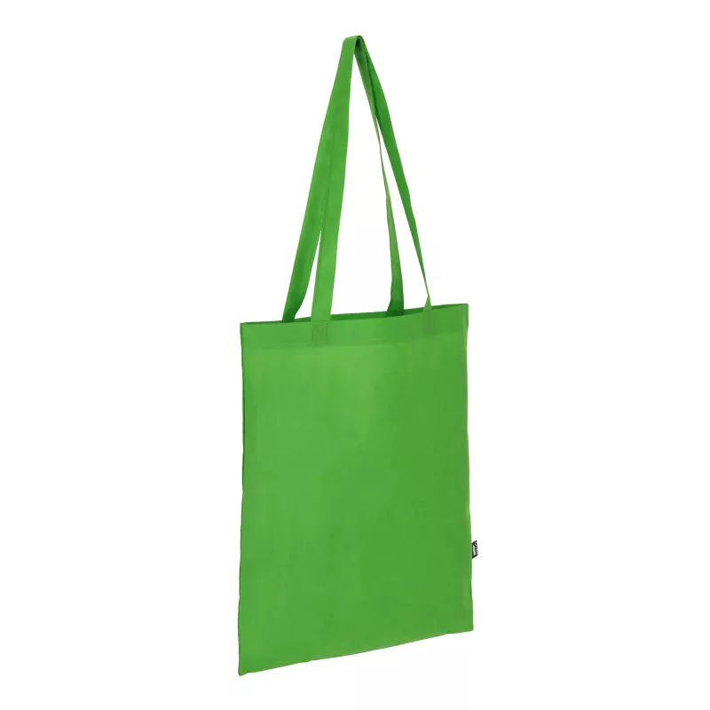 R-PET Torba transportowa z długimi uchwytami z włókniny 38 x 42 cm 75 g/m² - jasnozielony (LT91328-N0032)