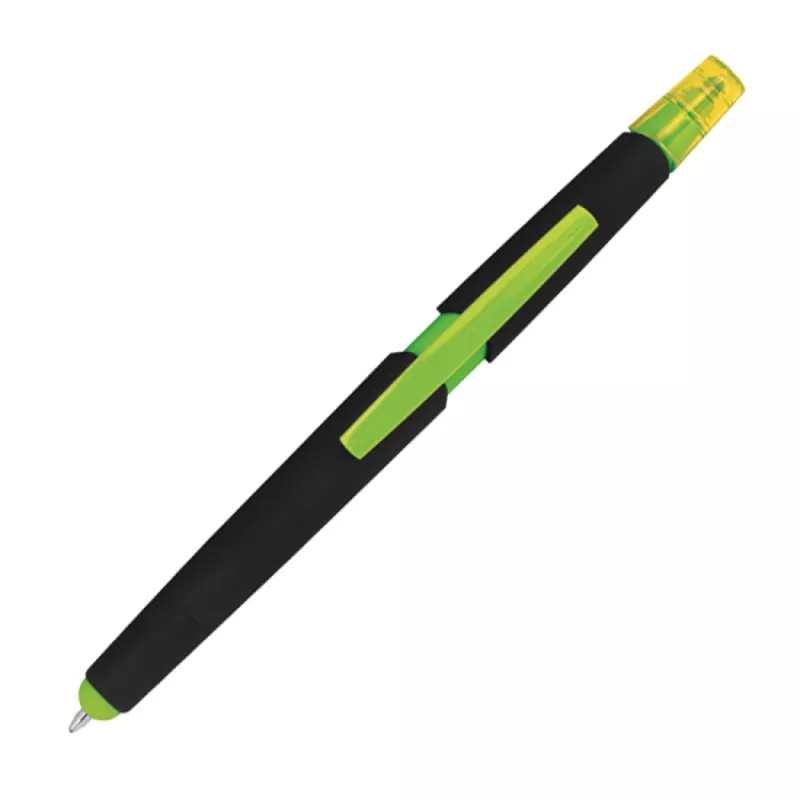 Długopis plastikowy do ekranów dotykowych z zakreślaczem - jasnozielony (1096529)