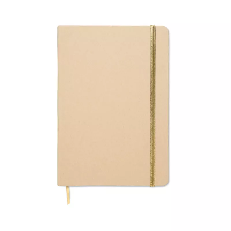 Notes A5 w okładce z kartonu 80 kartek w linię ROUTE - Matowy Zloty (MO2580-98)
