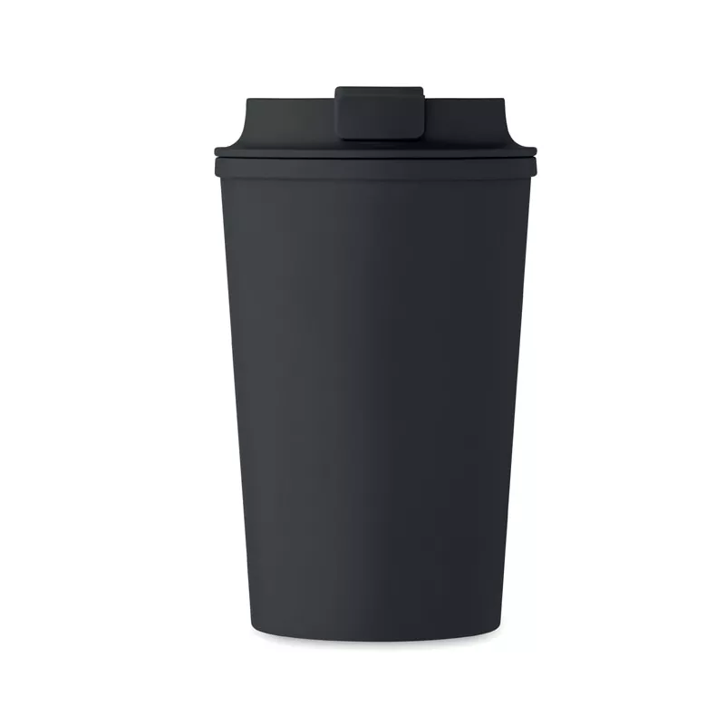 Kubek dwuścienny z PLA 350 ml BEIBAKU - Czarny (MO2310-03)