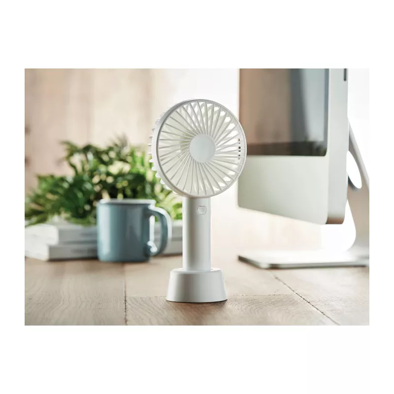 Wentylator ręczny z podstawką 2000 mAh DINI - Bialy (MO9599-06)