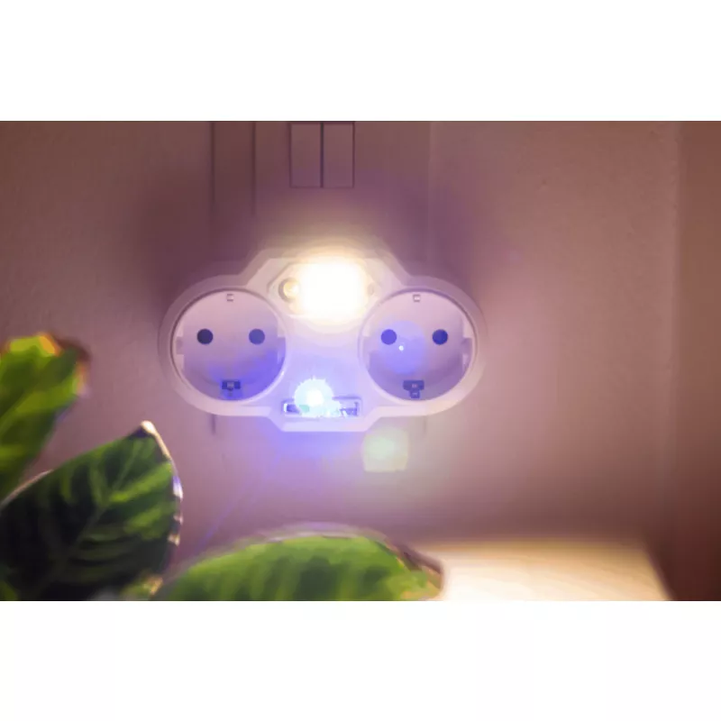 Wtyczka USB z lampką nocną - biały (56-0402719)