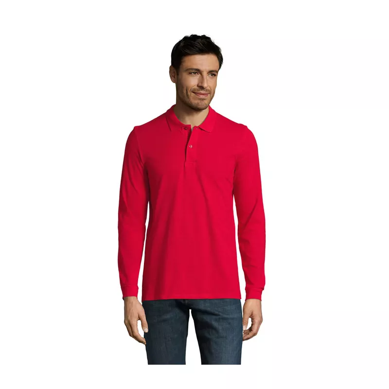 Polo męskie 180 g/m² Sol's PERFECT LSL MEN - Czerwony (S02087-RD)
