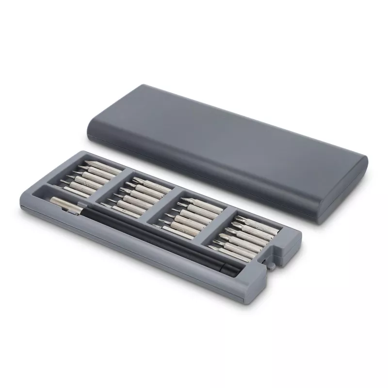 Zestaw precyzyjnych śrubokrętów 24 w 1 z organizerem - szary (LT93417-N0061)