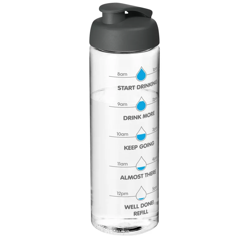 Bidon H2O Vibe o pojemności 850 ml z otwieranym wieczkiem - Przezroczysty-Szary (21009413)