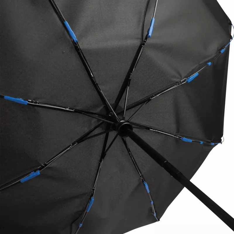 Automatycznie otwierany i składany, wiatroodporny parasol kieszonkowy - czarny, niebieski (56-0101250)