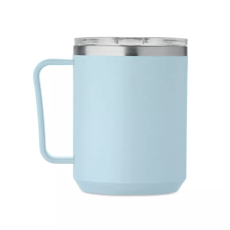 Kubek dwuścienny z przesuwaną pokrywką 400 ml COCOA - Baby Blue (MO2900-66)