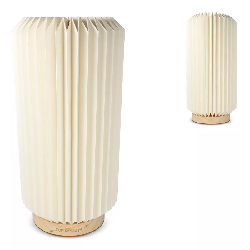 Składana papierowa lampa LED Coollux Aurora Tall na drewnianej podstawie, 32 cm - naturalny-t (LT40726-N0094)