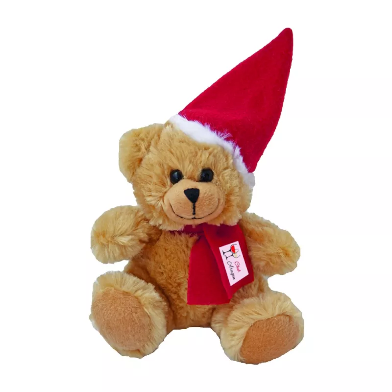 Pluszowy miś świąteczny | Clarence - brązowo-czerwony (HE291-56)