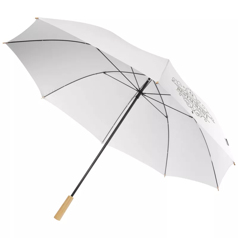 Wiatroodporny parasol golfowy Ø130 cm Romee  z PET z recyklingu - Biały (10940901)