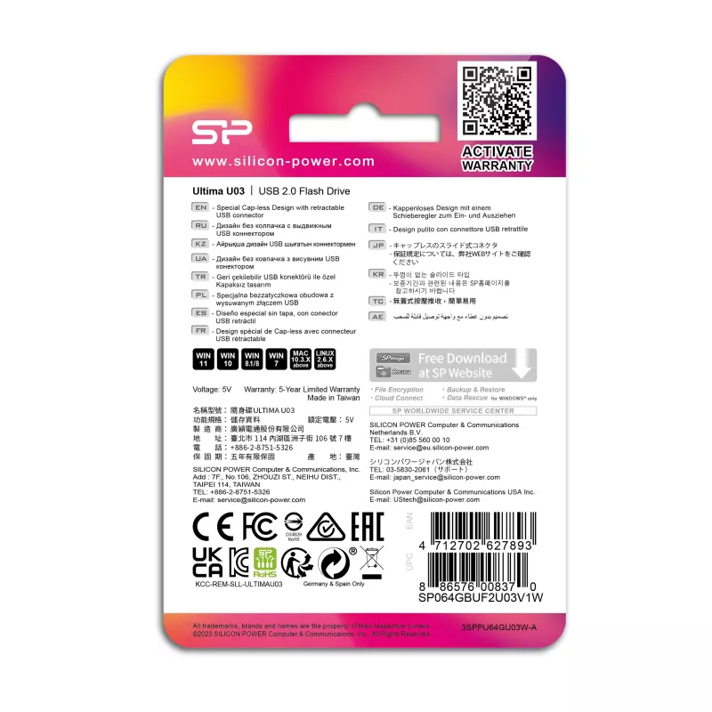 Pendrive Ultima U03, 16GB 2.0 Silicon Power - czarny (EG 812403 16GB)
