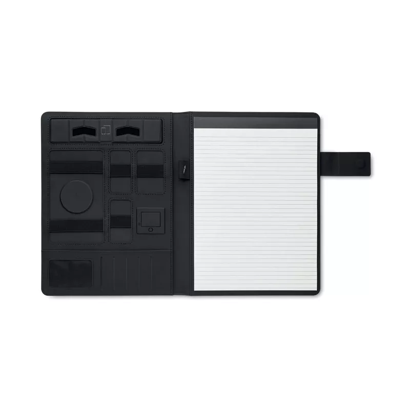 Teczka A4 z powerbankiem 5000 mAh i ładowarką BURGUS - Czarny (MO2495-03)