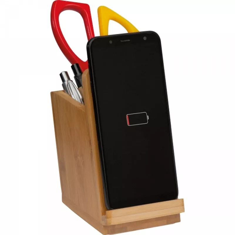 Stojak na telefon z ładowarką indukcyjną JULIUS - beżowy (2185113)