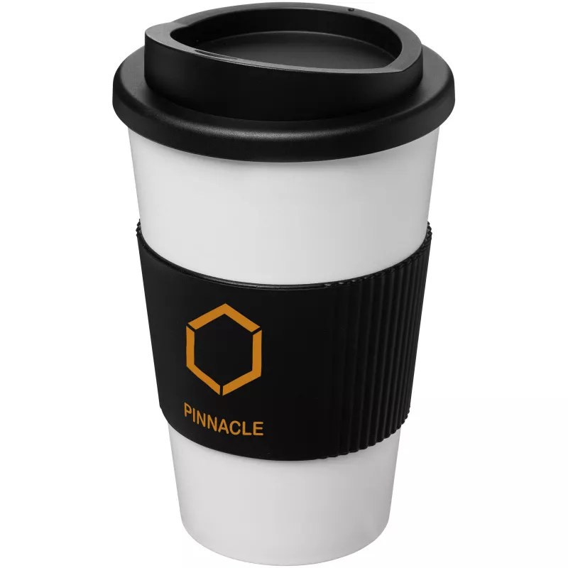 Kubek termiczny z serii Americano® o pojemności 350 ml z uchwytem - Biały-Czarny (21000208)