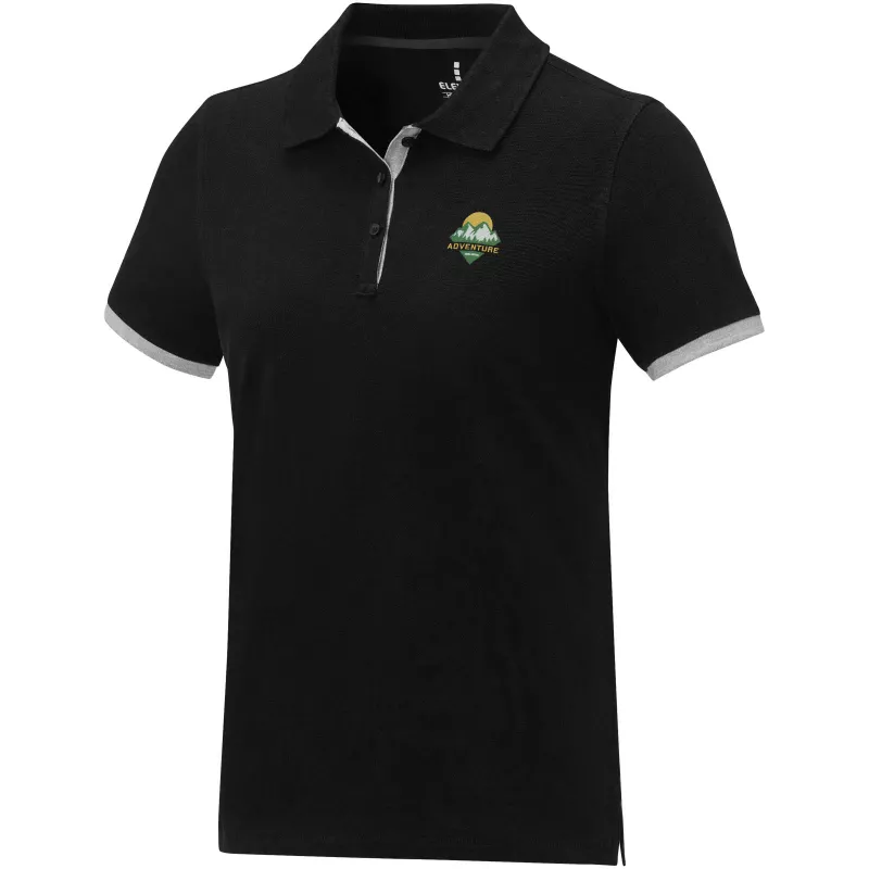 Damska koszulka polo duotone Morgan z krótkim rękawem - Czarny (38111-BLACK)