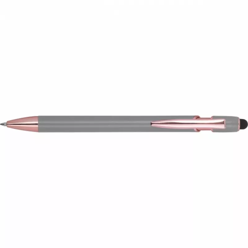 Długopis aluminiowy z recyklingu żelowy touch pen BELO HORIZONTE - szary (528107)