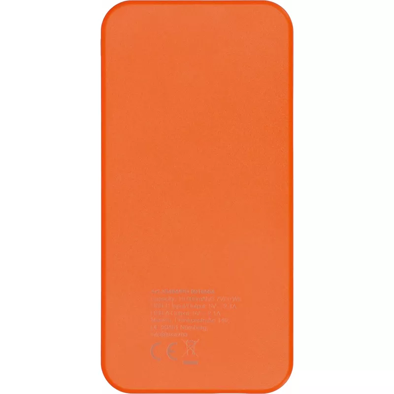 Power bank z ABS z recyklingu 10000 mAh PRESTON - pomarańczowy (3549410)