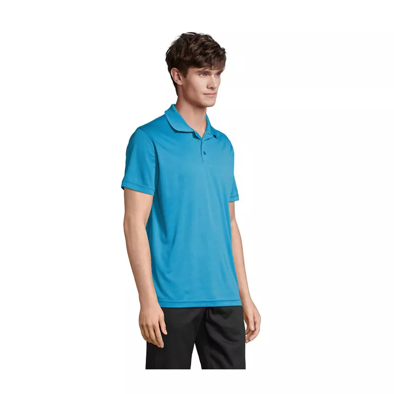 Polo sportowe unisex z recyklingu Sol's PITCHER - Aqua (S04442-AQ)