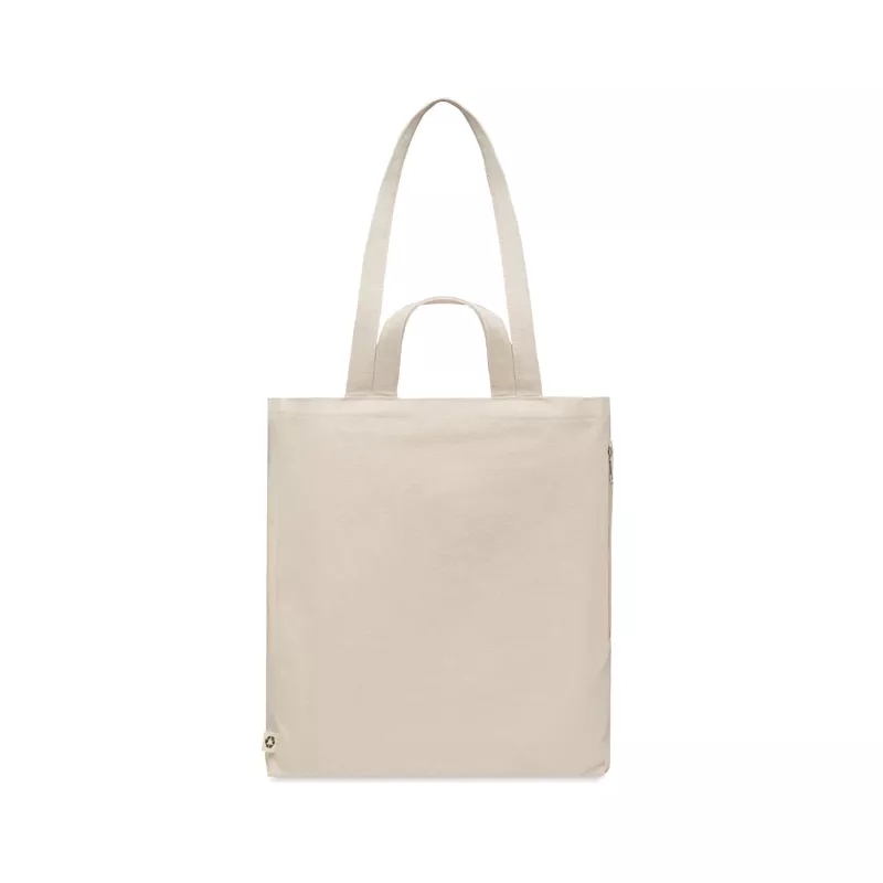 Torba plażowa z recyklingu z kieszenią 380 g/m² GAVE - Bezowy (MO6749-13)