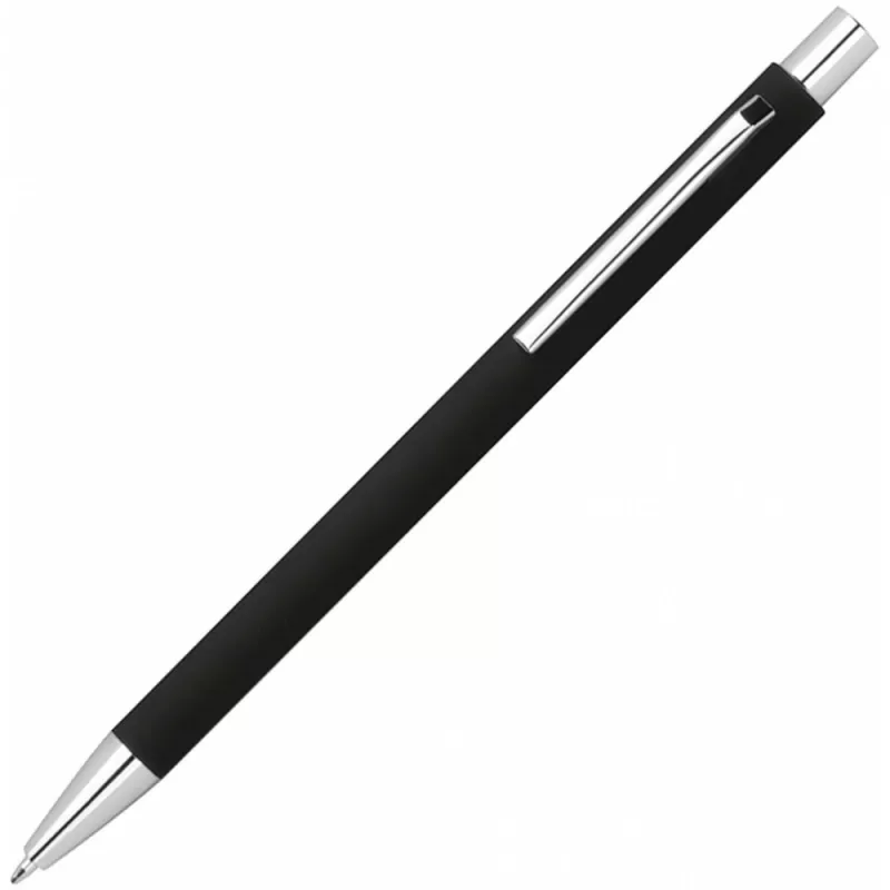 Długopis metalowy z powierzchnią soft touch - czarny (1368003)