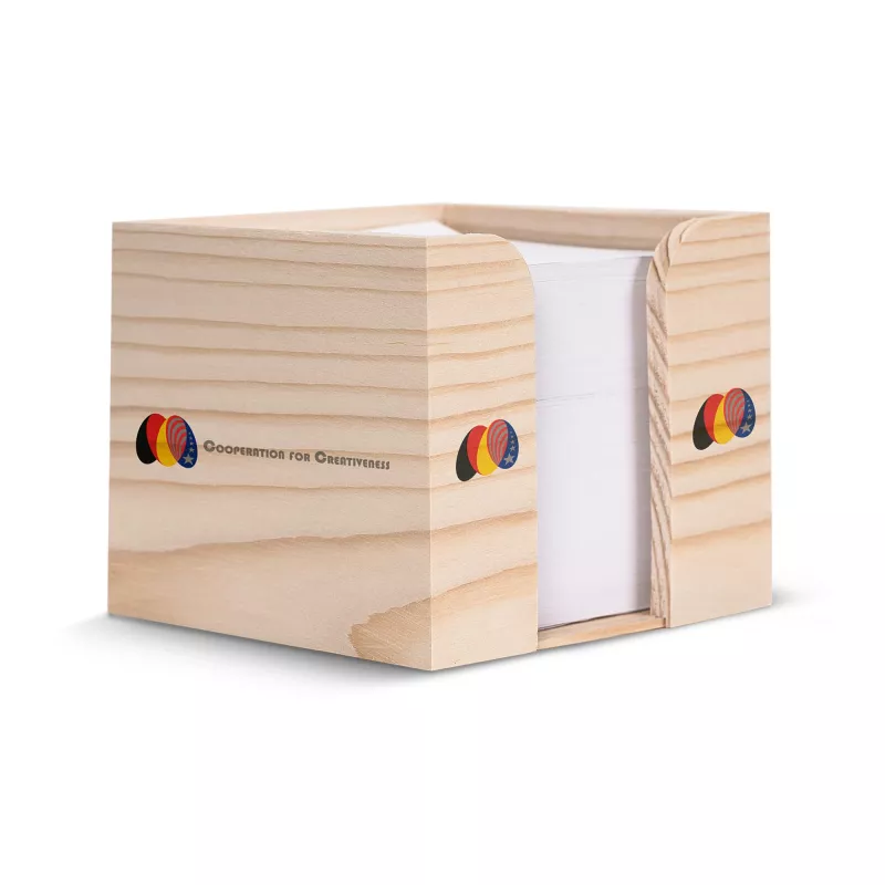 Drewniane pudełko, z recyklingu, 10x10x8.5cm - jasnobrązowy (LT91911-N0052)