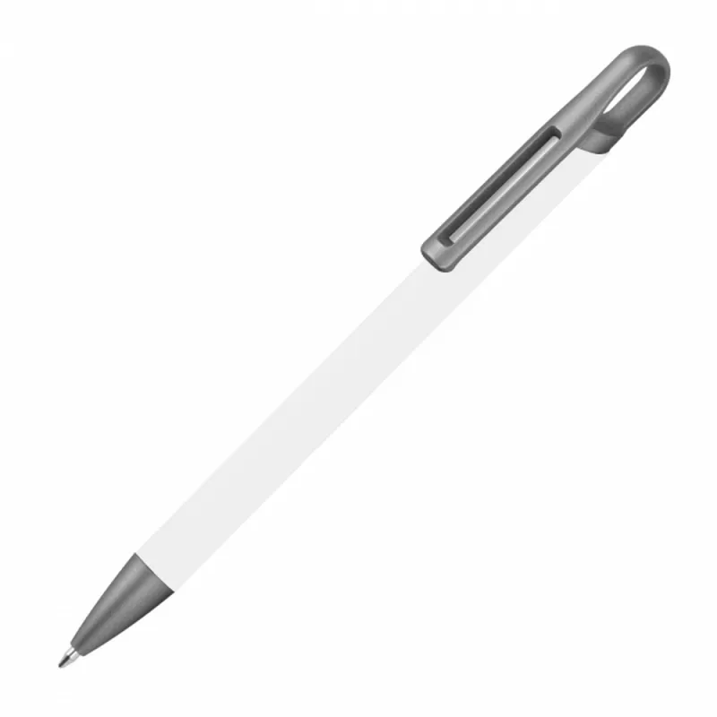Długopis aluminiowy z recyklingu półżelowy KAROLINE - biały (1444006)