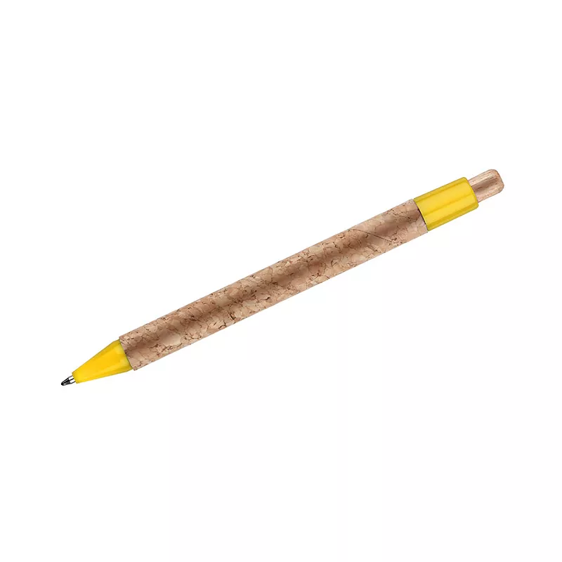 Długopis z naturalnego korka KORTE - żółty (19632-12)