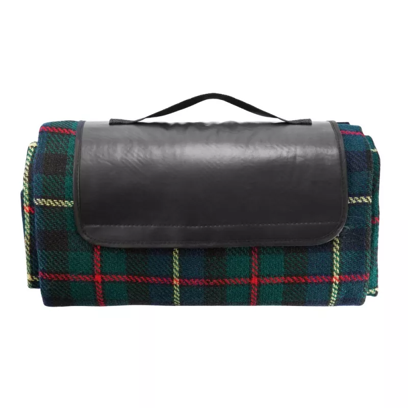 Koc piknikowy 130 x 145 cm, tartanowy - czarny (P459.610)