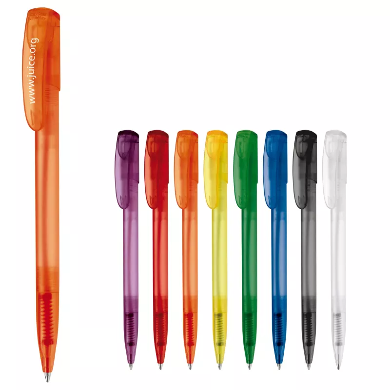 Długopis plastikowy Deniro Frosty - pomarańczowy  mrożony (LT87952-N5426)