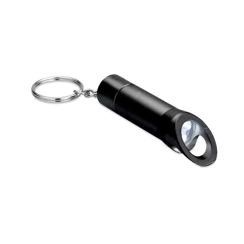 Brelok latarka LED z otwieraczem LITOP - Czarny (MO8142-03)