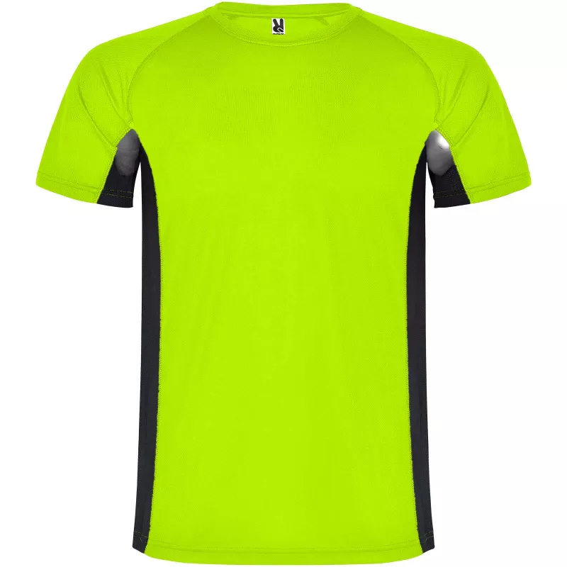 Shanghai sportowa koszulka męska z krótkim rękawem - Czarny-Fluor Green (R6595-BLACK-FLGREEN)