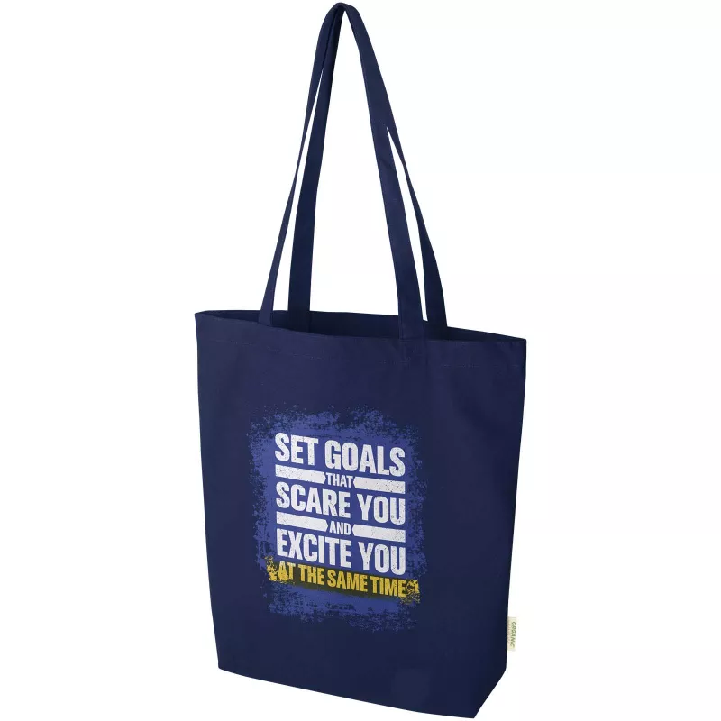 Odisha organiczna torba na zakupy z certyfikatem OCS o gramaturze 270 g/m², 10 l  - Granatowy (12078655)