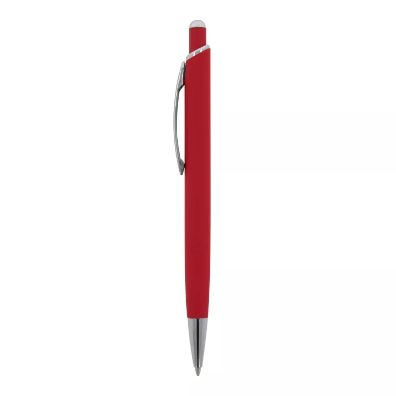 Długopis metalowy gumowany z touch penem Monaco - czerwony (LT87780-N0021)