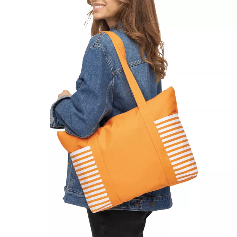 Torba na zakupy - biały, pomarańczowy (56-0820532)