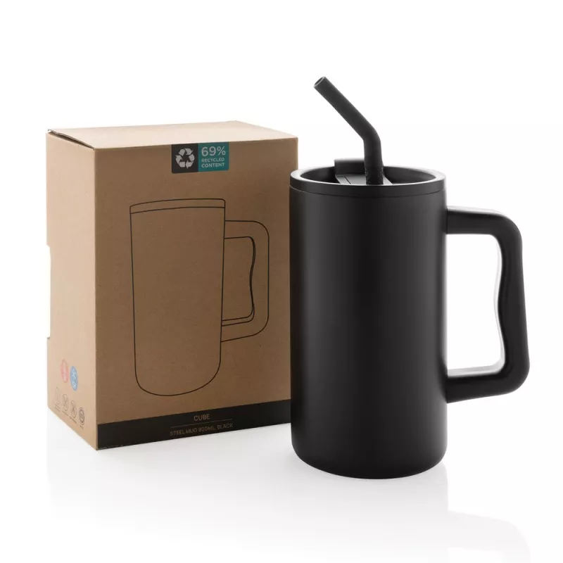 Kubek termiczny 800 ml Cube - czarny (P437.3101)