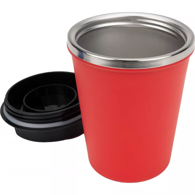Kubek termiczny 350 ml z powłoką z recyklingu METODY - czerwony (8496205)