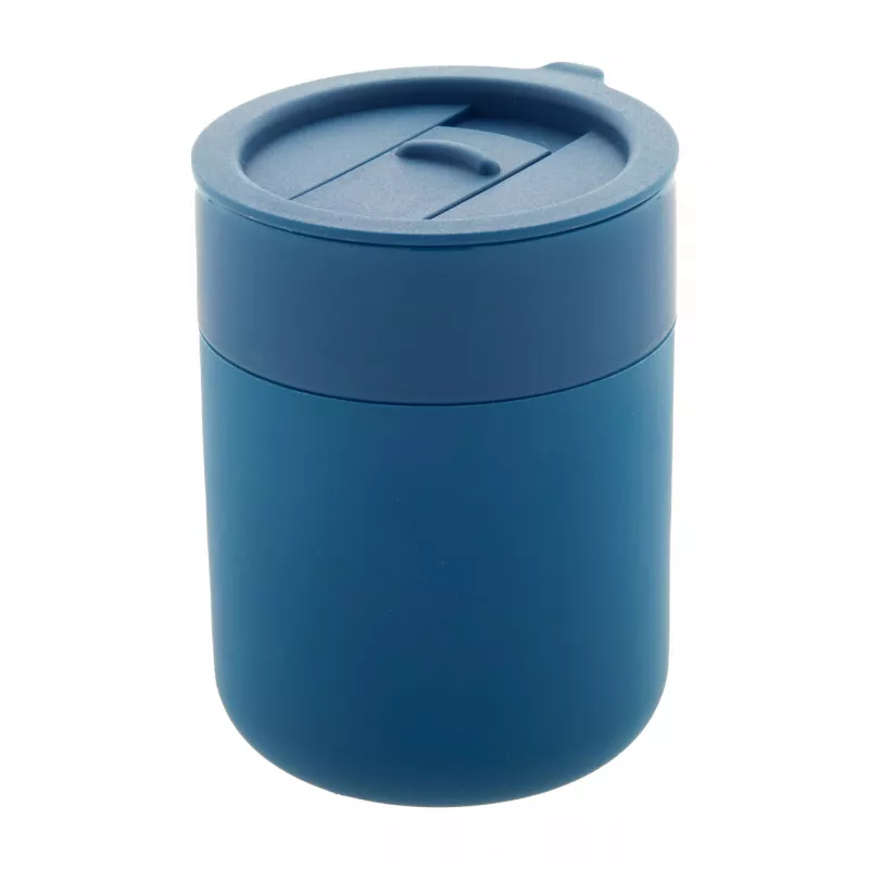 Ceramiczny kubek podróżny pokryty silikonem 300 ml Liberica - niebieski (AP800549-06)