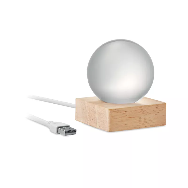 Kula szklana LED na drewnianej podstawie LIGHT - Drewna (MO2689-40)