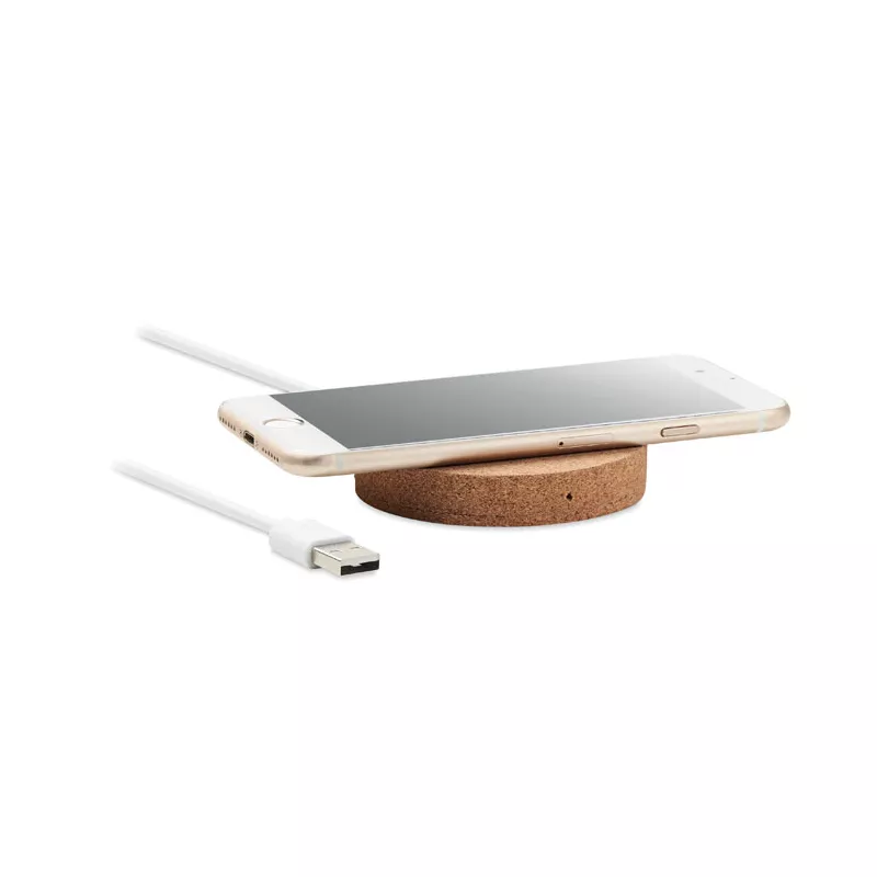 Ładowarka bezprzewodowa z korka 10W KOKE - Bezowy (MO6399-13)